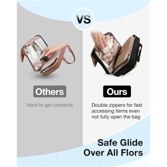 Hanging Toiletry Bag – TSA Approved Transparent Makeup Organizer, Medium Black - Picture 4 of 7